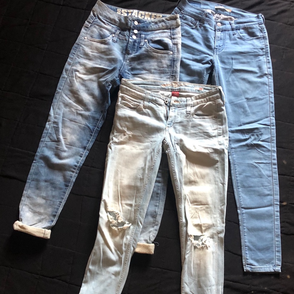 Three girls denim jeans